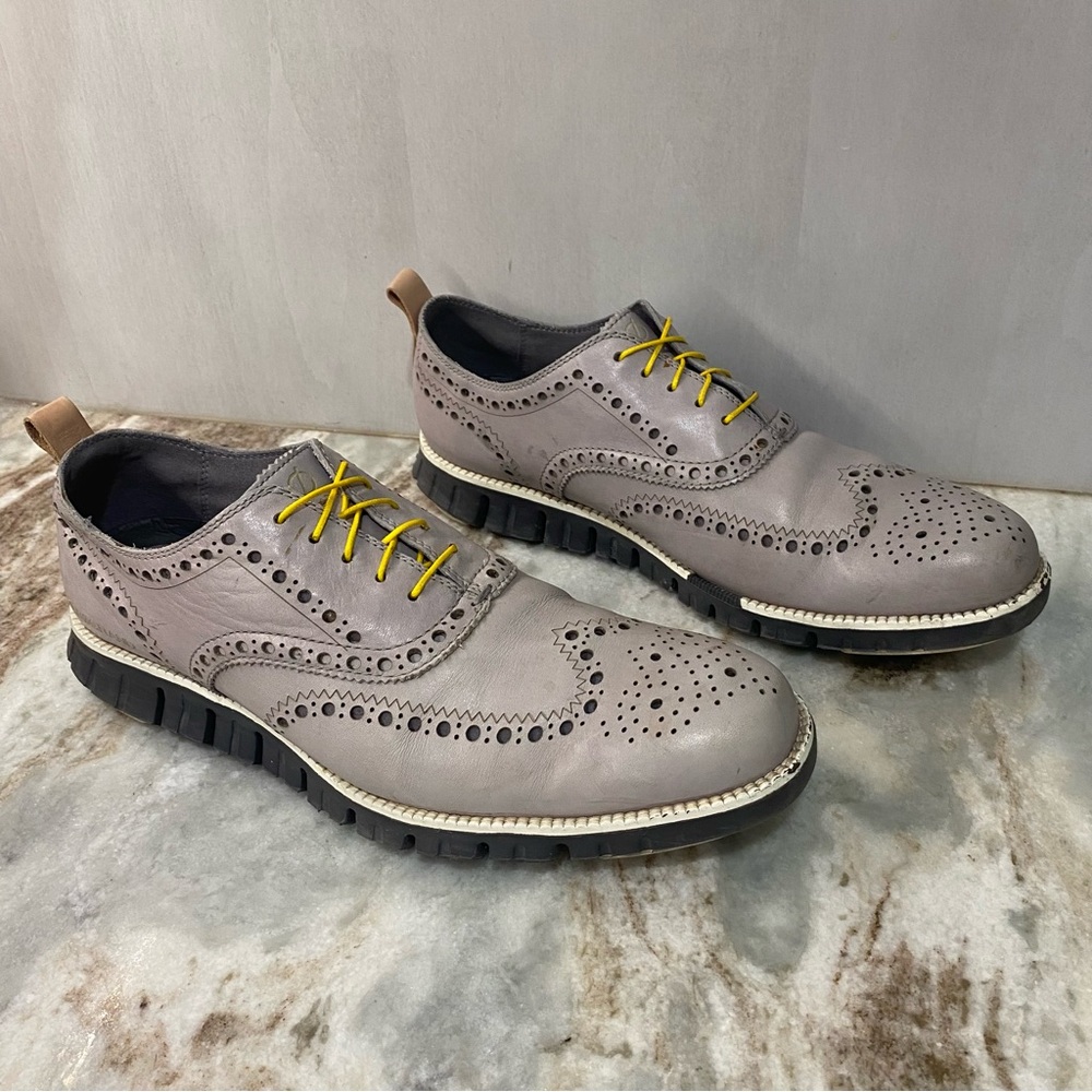 Cole Haan ZEROGRAND Wingtip Oxford Men's 9.5 Grey C23339